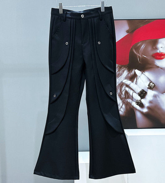 Deconstructed Heavyweight Wide Leg Flare Trousers WN23952