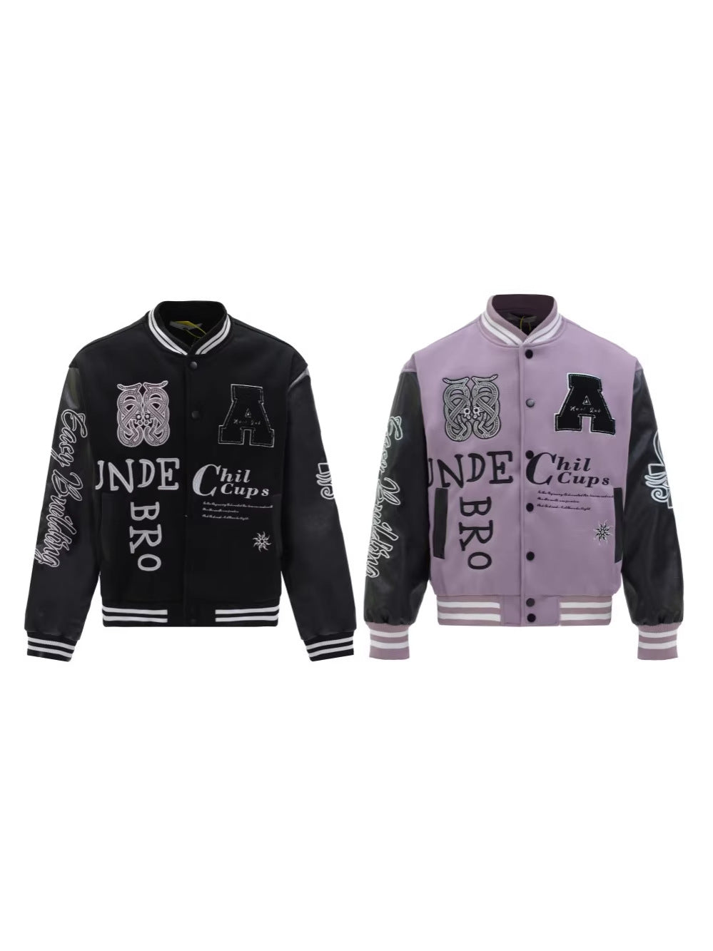 Letter Embroidery Varsity Jacket WN27816
