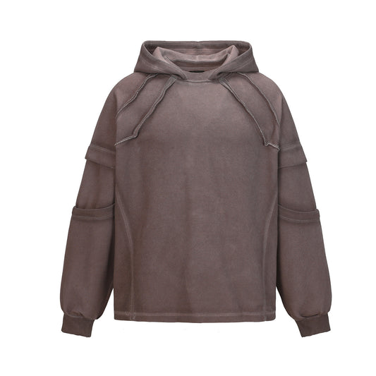 Heavyweight Washed Deconstructed Pullover Hoodie WN23059