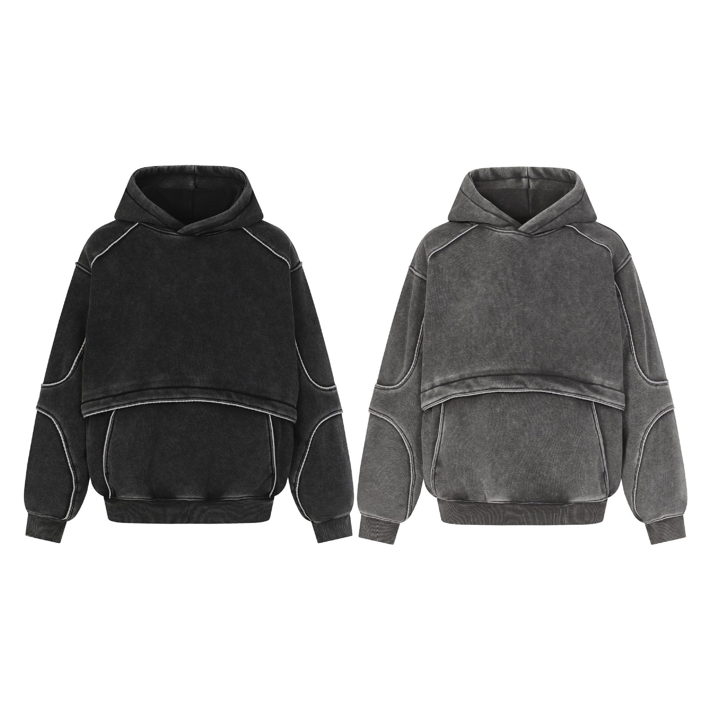 Fleece Lining Washed Pullover Hoodie WN21876