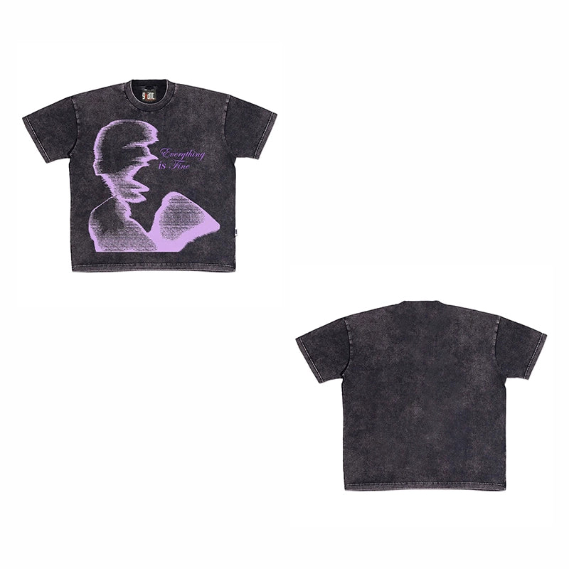 Wash Graphic Print Oversize Short Sleeve T-Shirt WN16602