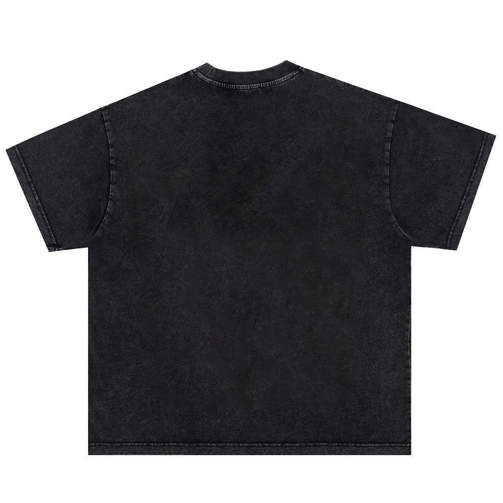 Mona Lisa Print Washed Short Sleeve T-Shirt WN16410