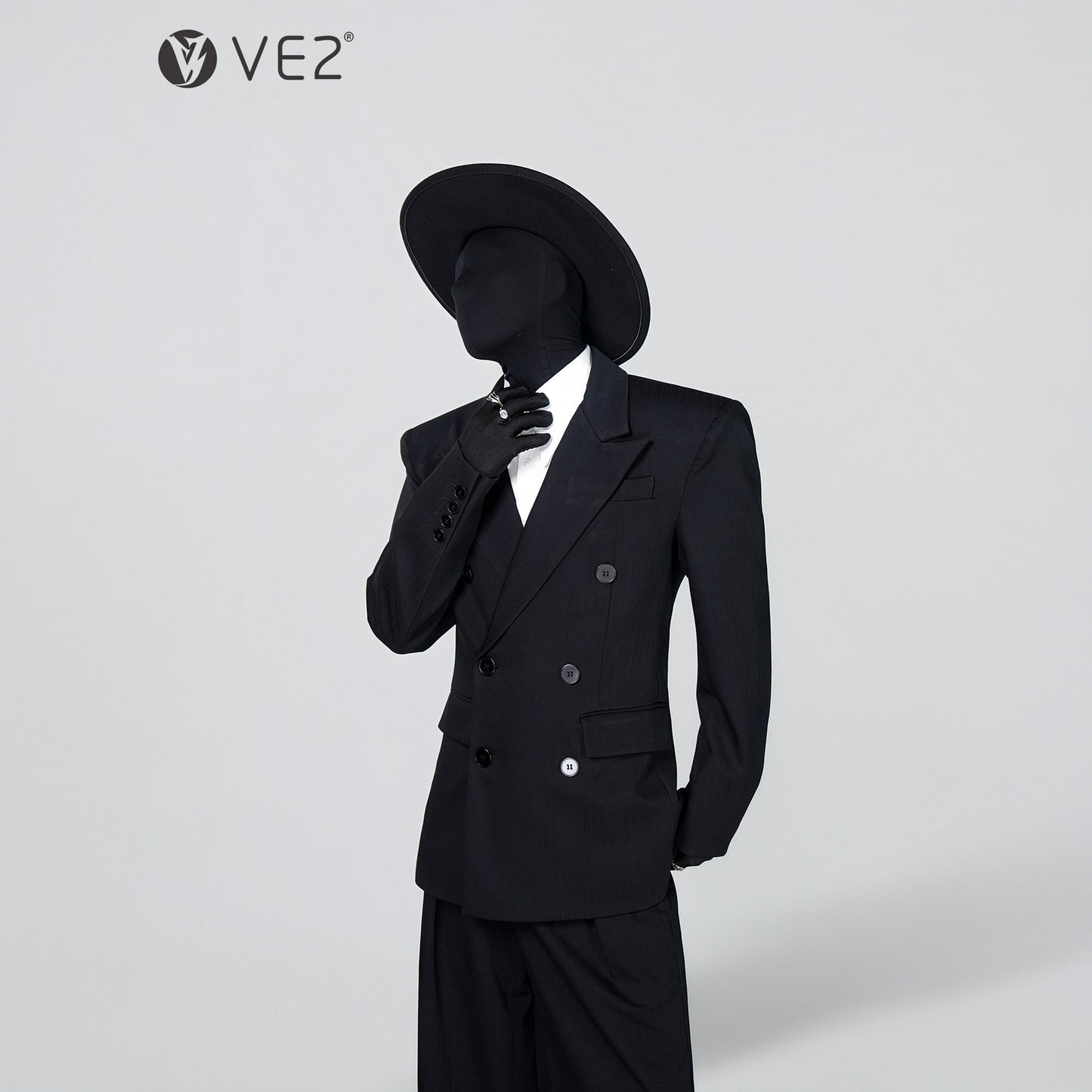 Double Breasted Tailored Jacket & Wide Leg Pleats Trousers Setup WN24307