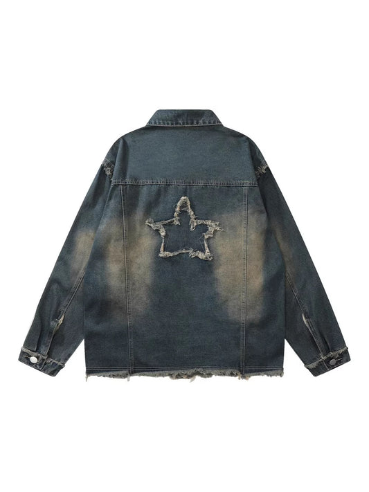 Washed Star Embroidery Denim Jacket WN28078