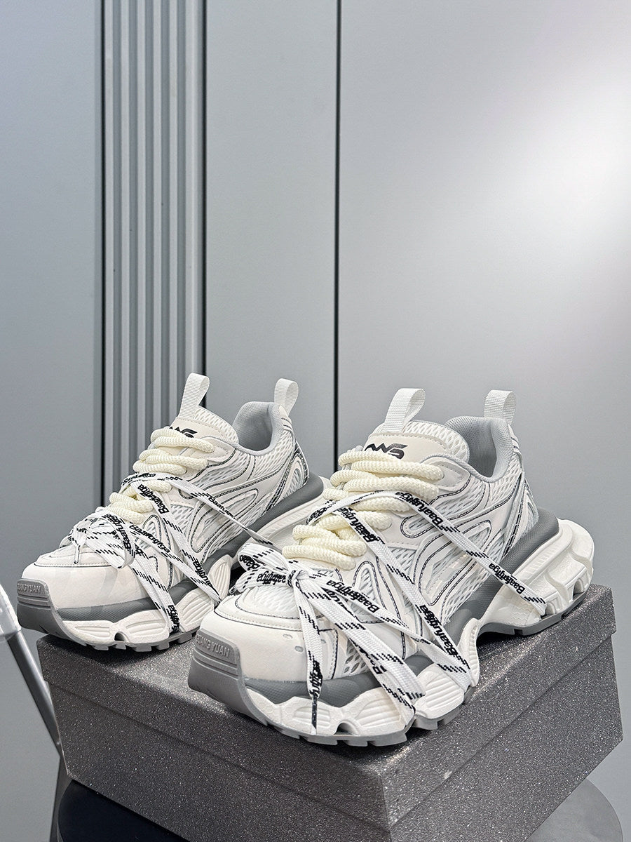 Mesh Panel Rope Lace Chunky Sole Sneakers WN24631