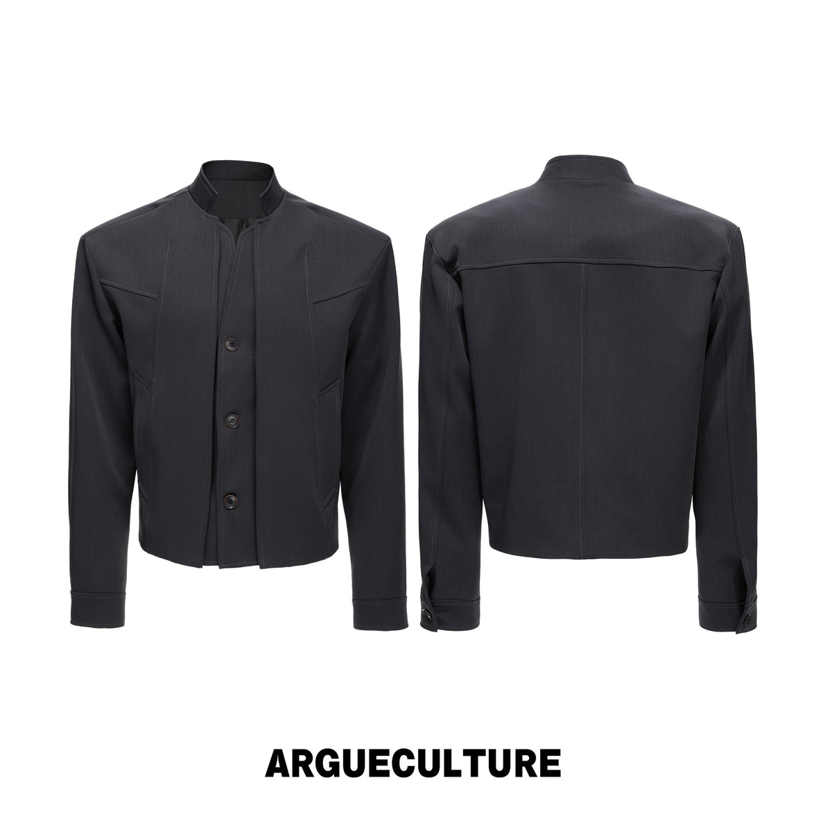 Deconstruction Fake Layered Single-Breasted Cropped Tailored Jacket WN27044
