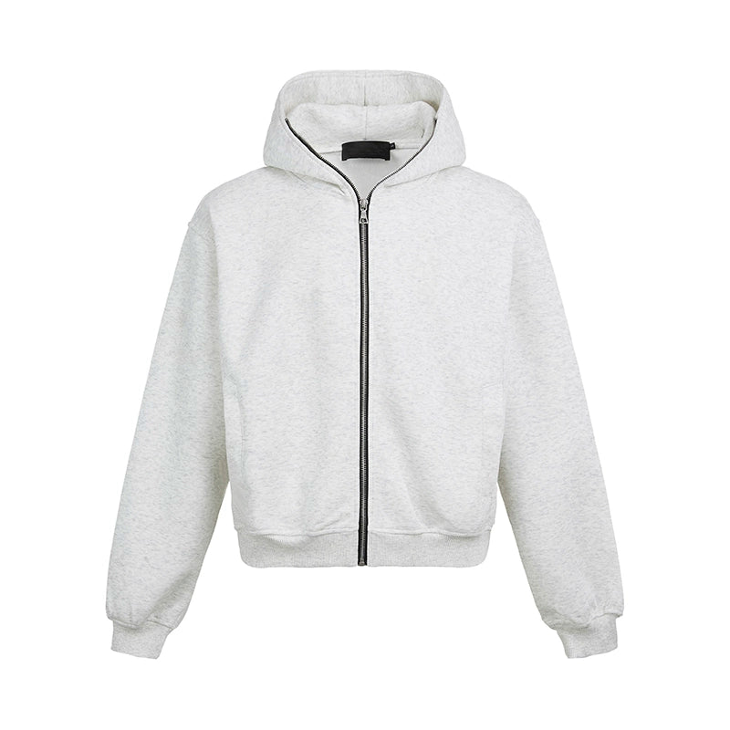Heavy Air-Cotton Short Zipper Hoodie WN21404
