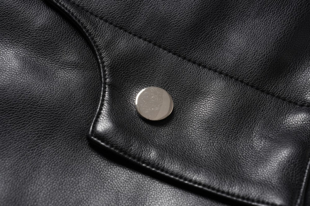 Pocket Detail Zipper PU Leather Jacket WN28054