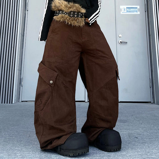 Multi Pocket Panel Wide Leg Cargo Pants WN24170