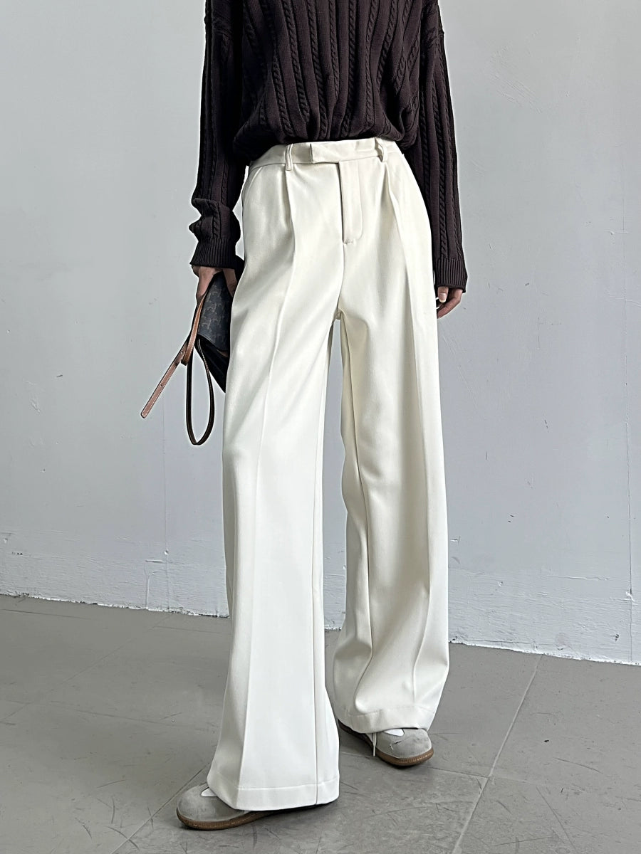 Wide Leg Straight Long Trousers WN11675