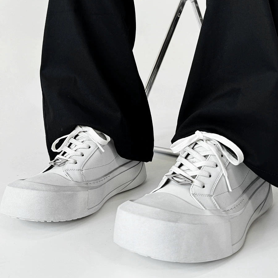 Canvas Round-Toe Derby-Inspired Flat Sneakers WN19121