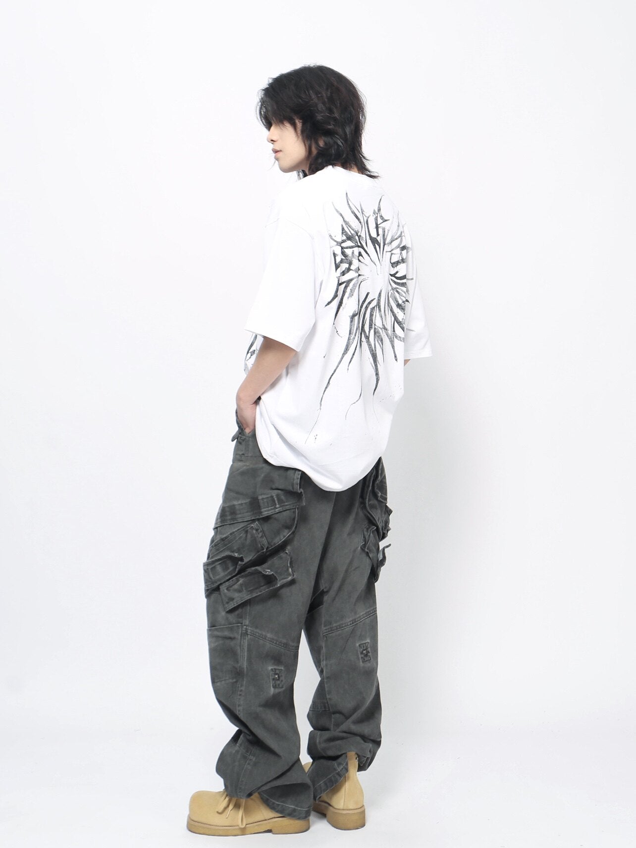 Graffiti Print Oversize Short Sleeve T-Shirt WN24428