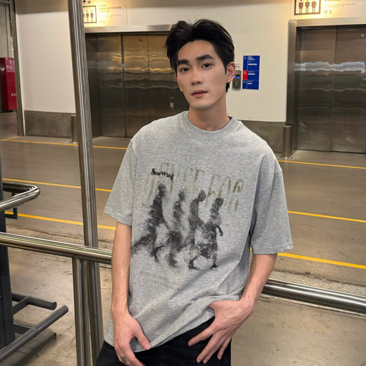 Character Print Oversize Short Sleeve T-Shirt WN25228