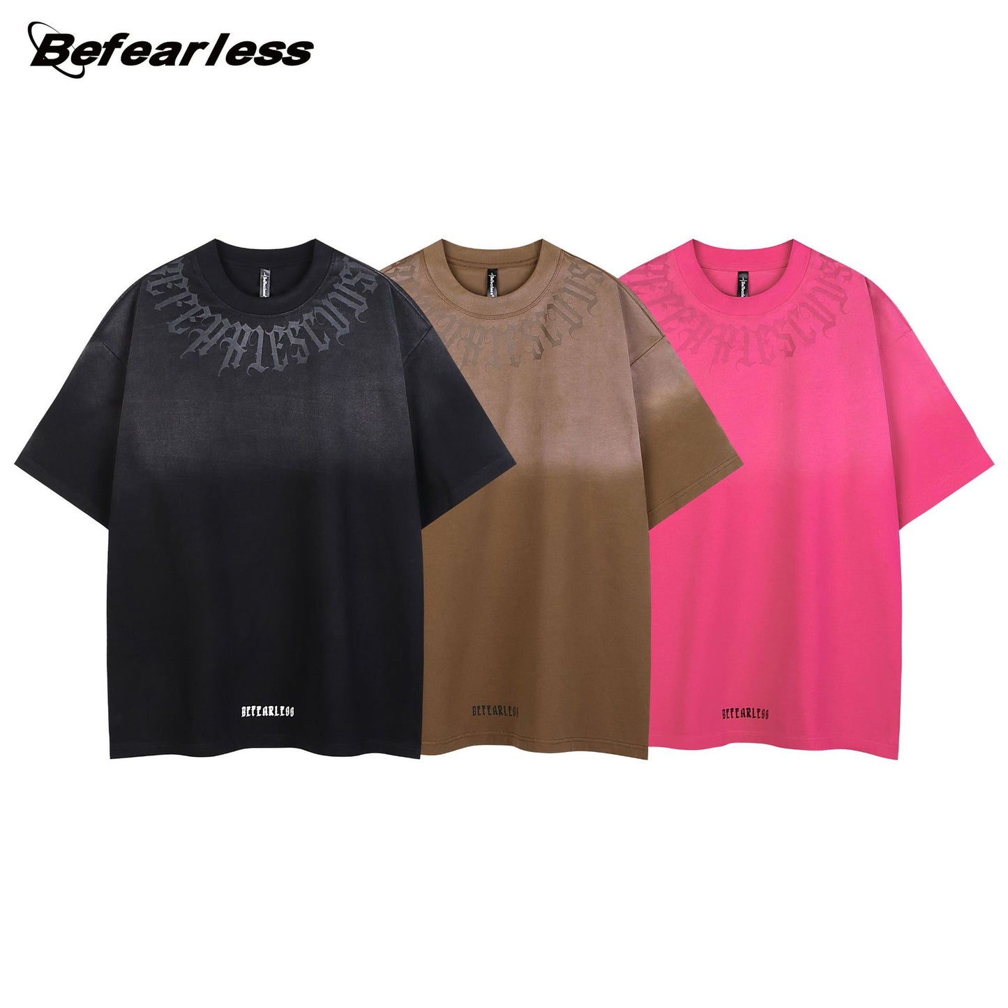 Gothic Letter Print Short Sleeve T-Shirt WN26281