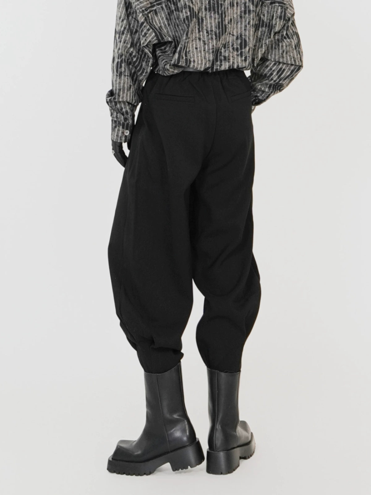 Draped Drawstring Wrinkle-Resistant Wide Leg Trousers WN17326