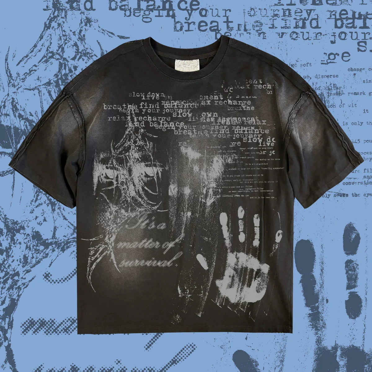 Illustration Art Print Washed Short Sleeve T-Shirt WN16866