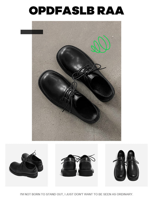 Lace Up Plain PU Leather Round Toe Shoes WN24563