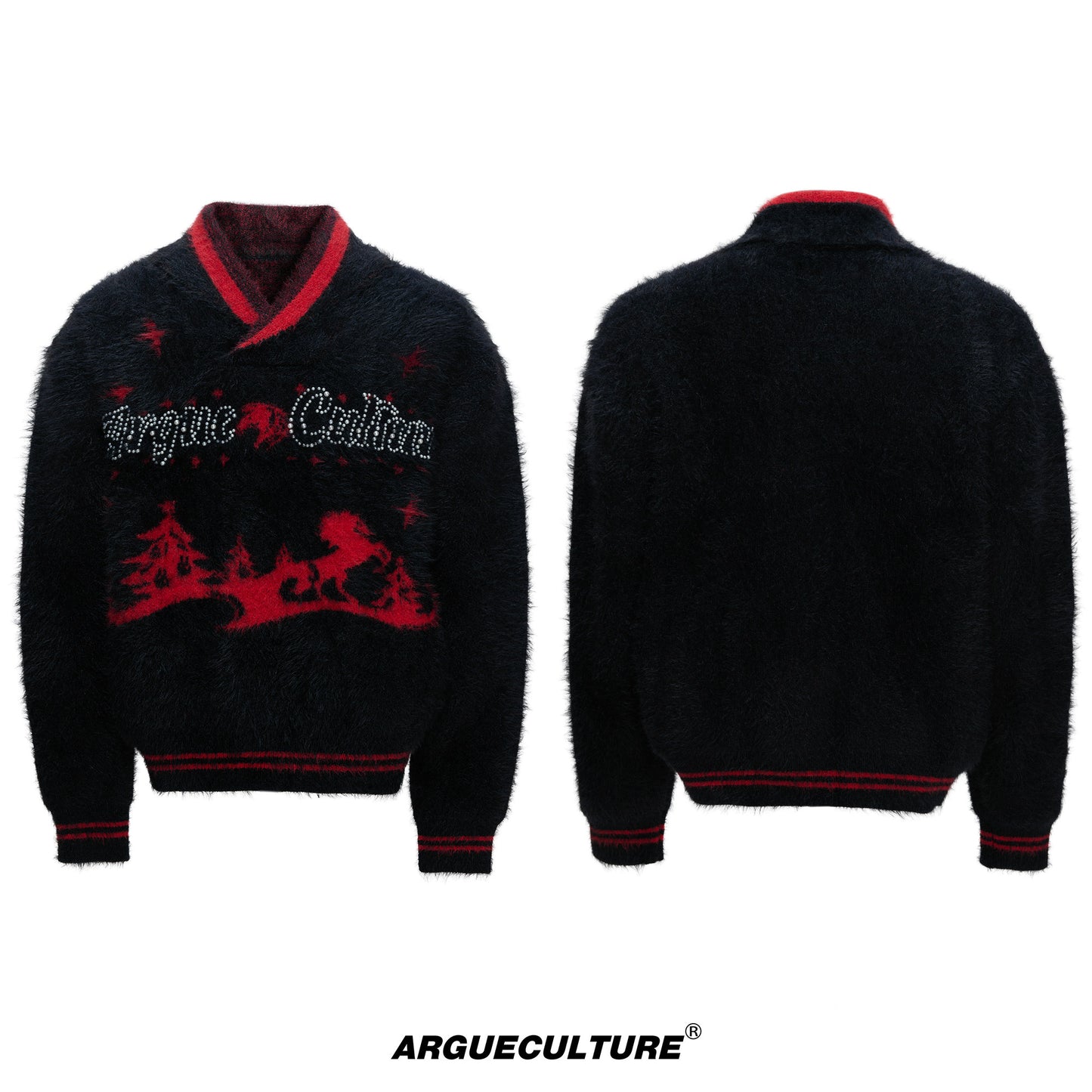 Woolen V-neck Knit Sweater WN22659