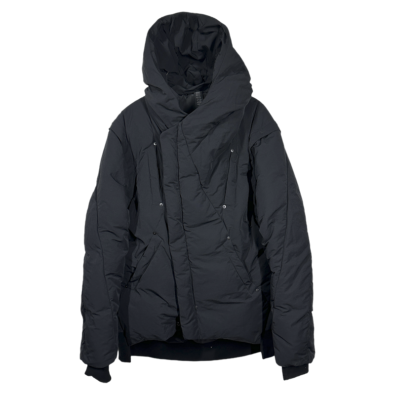 Asymmetric Detachable Hooded White Duck Down Jacket WN22005