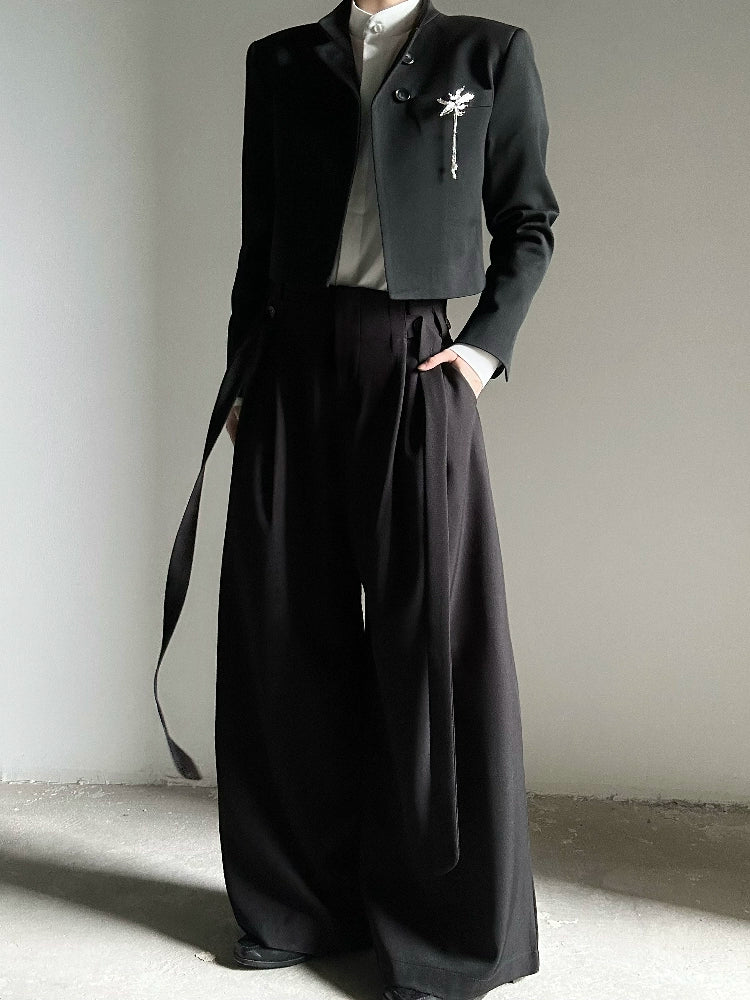 Shoulder Line Cropped Tailored Jacket WN19626