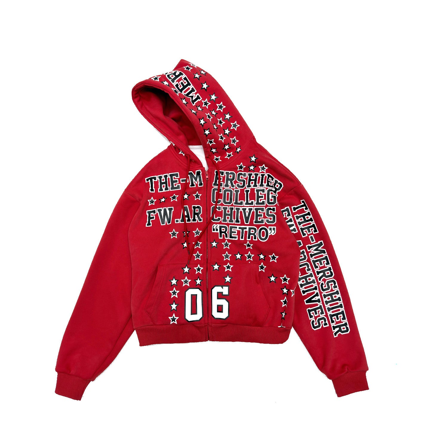 Graphic Print Fleece Oversize Zipper Hoodie WN24374