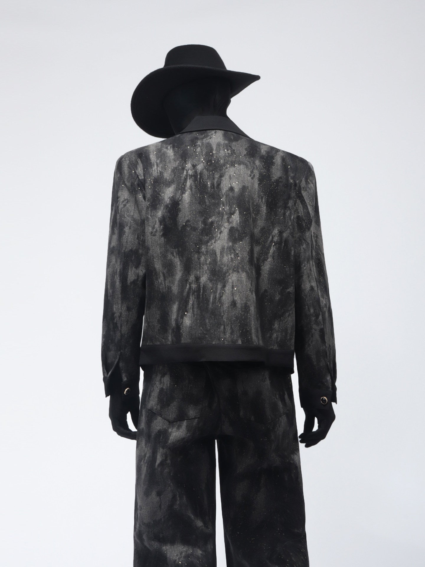 Tie-Dye Short Jacket & Wide-Leg Straight Pants Setup WN23759