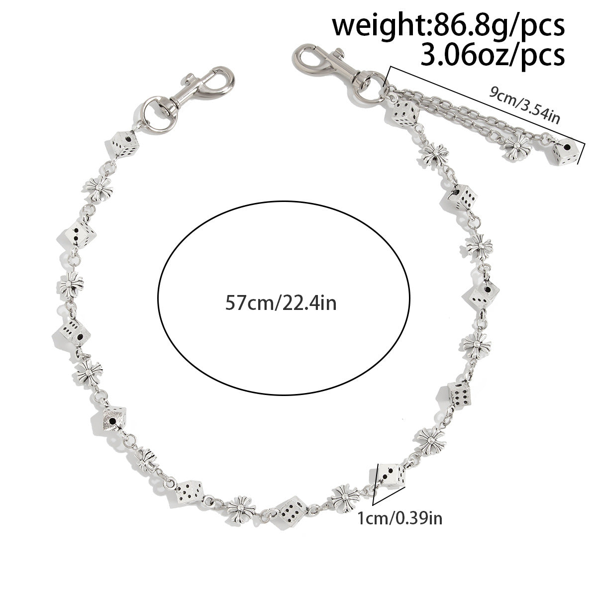 Dice Pearl Beads Pants Chain WN21060