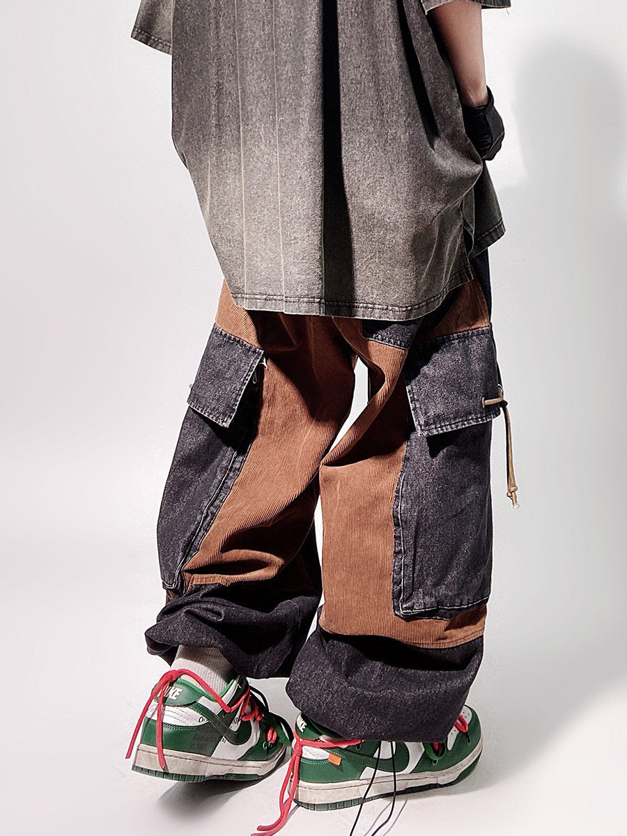 Multi Pocket Wide Leg Cargo Denim Jeans WN23979