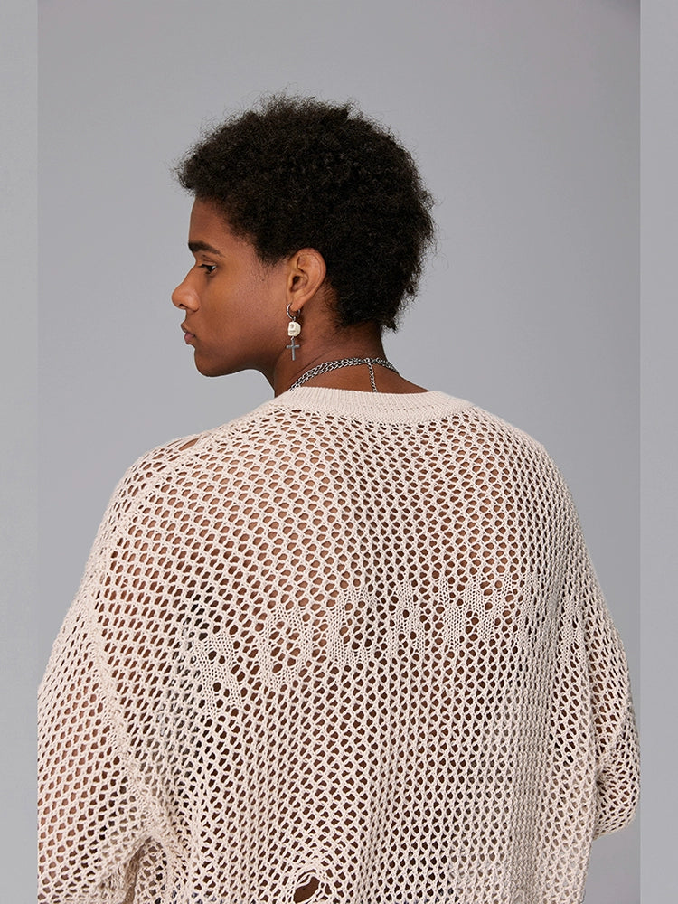 Mesh Crochet Design Hollow Knit Sweater WN17818