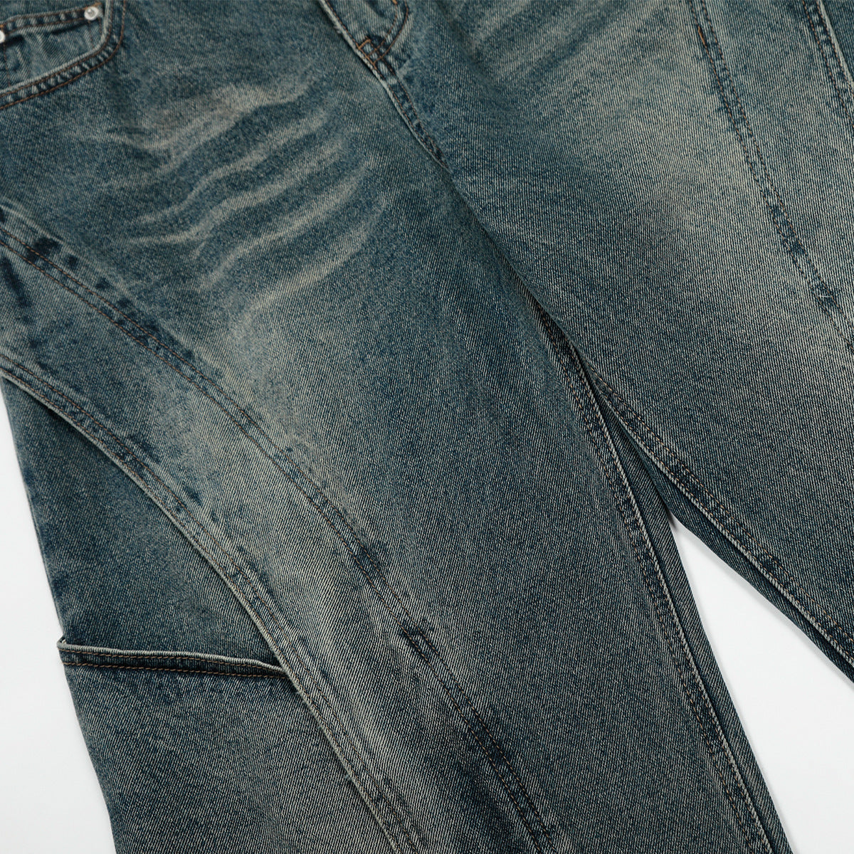 Heavy Wash Wide-Leg Denim Jeans WN16110