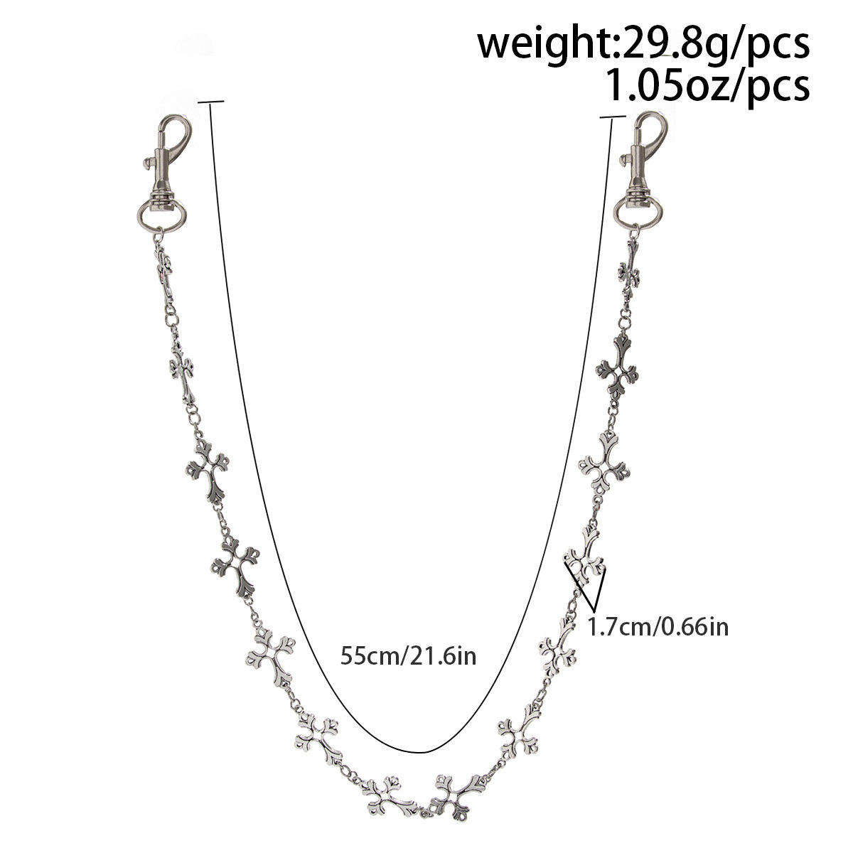 Cross Metal Pants Chain WN21074