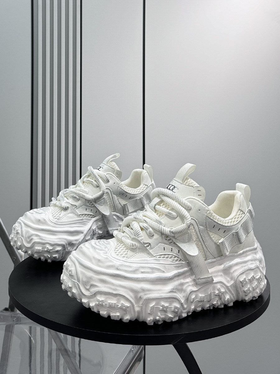Strap Mesh Platform Chunky Sole Sneakers WN24656