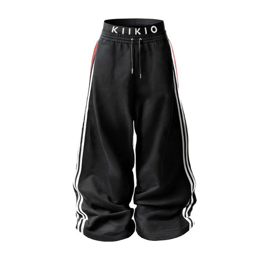 Double Waist Stripe Wide Leg Sweatpants WN27809