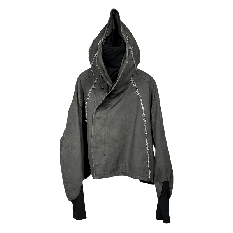 Zipper Deconstructed Design Hooded Jacket WN21997