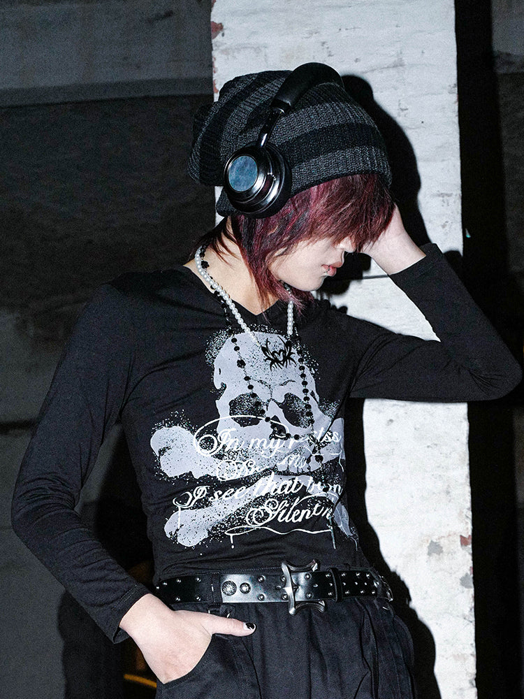 Stripe Skull Knit Beanie WN15894