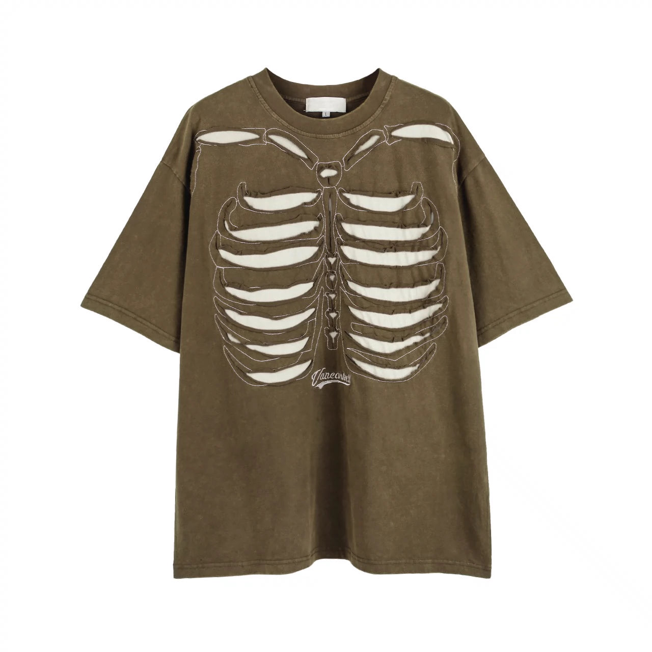 Oversize Skeleton Design Short Sleeve T-Shirt WN5589