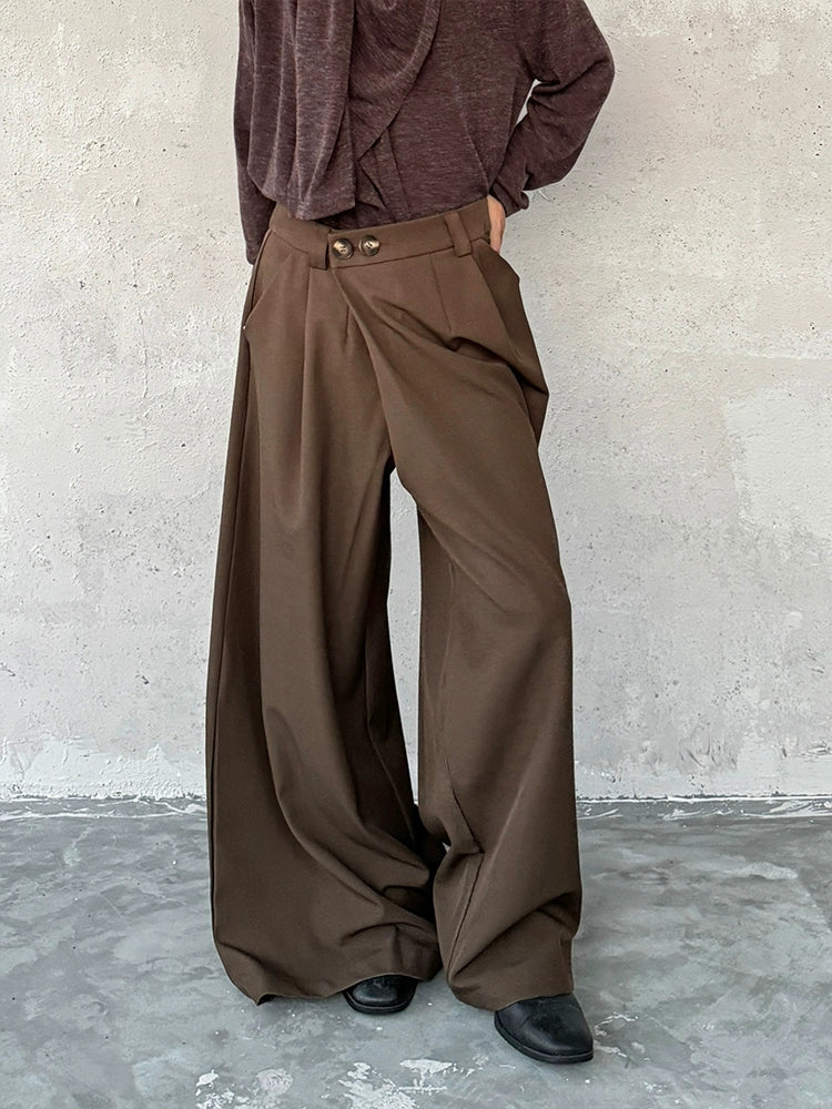 Minimalist Draping Wide Leg Trousers WN19961