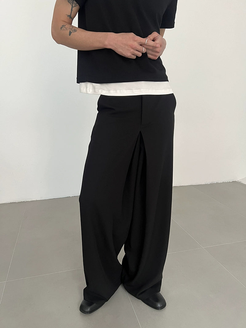 Plain Color Wide Leg Straight Trousers WN21460