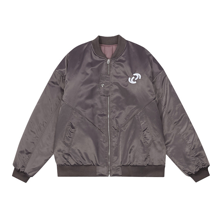 Embroidery Logo Patchwork Padded Flight Jacket WN12505