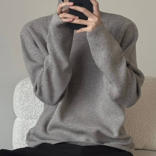 High-Neck Pullover Knit Sweater WN23194