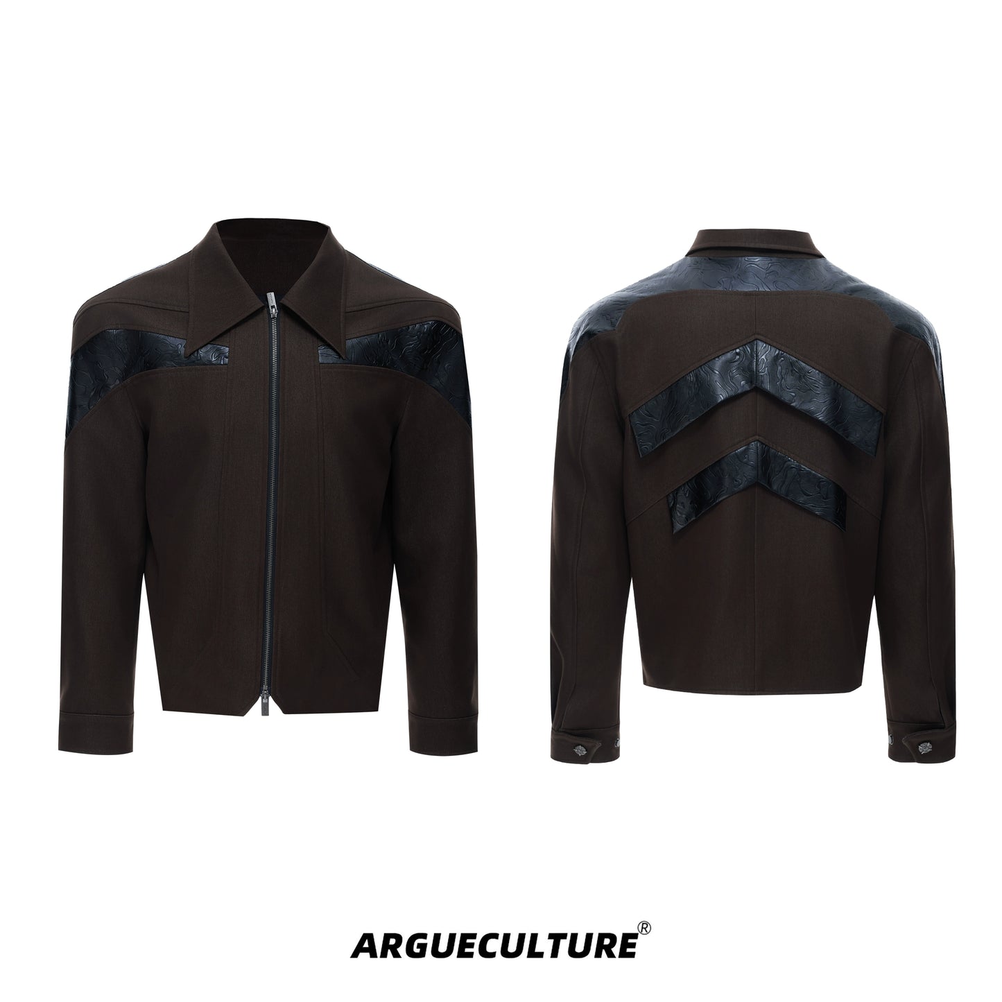 Glossy Deconstruction PU Leather Zipper Jacket WN21226