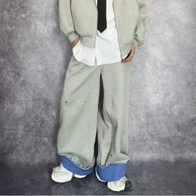 Deconstructed Structured Heavyweight Hooded Jacket & Wide Leg Pants Setup WN27845