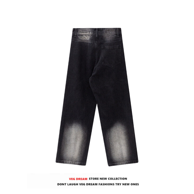Distressed Patchwork Denim Jeans WN5582