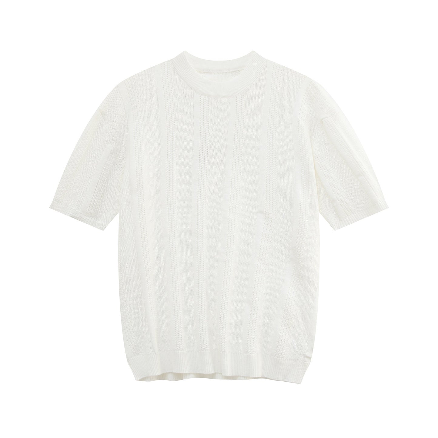 Stripe Knit Short Sleeve T-Shirt WN24915