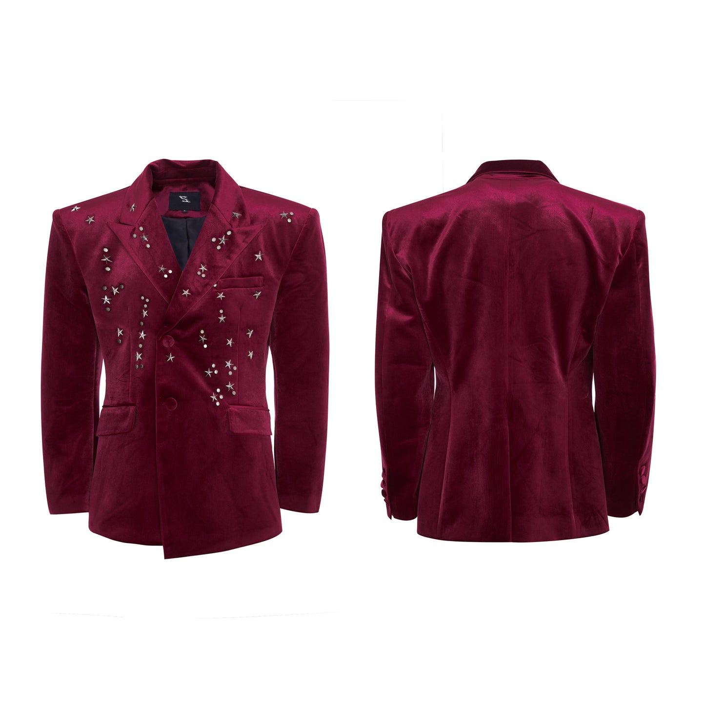 Velvet Star Shoulder-Pad Tailored Jacket WN22702