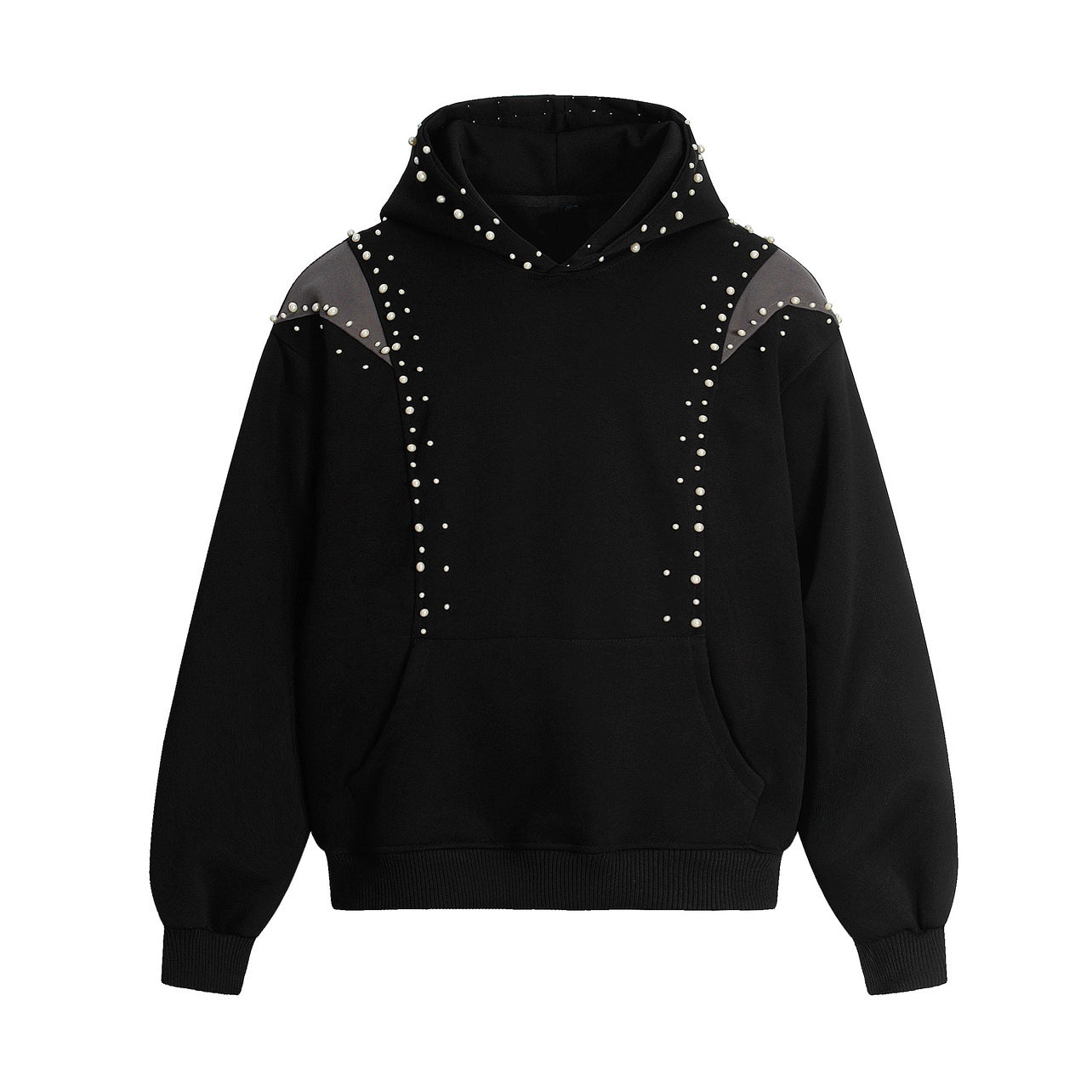 Pearl Beads Deconstruction Design Hoodie WN21032