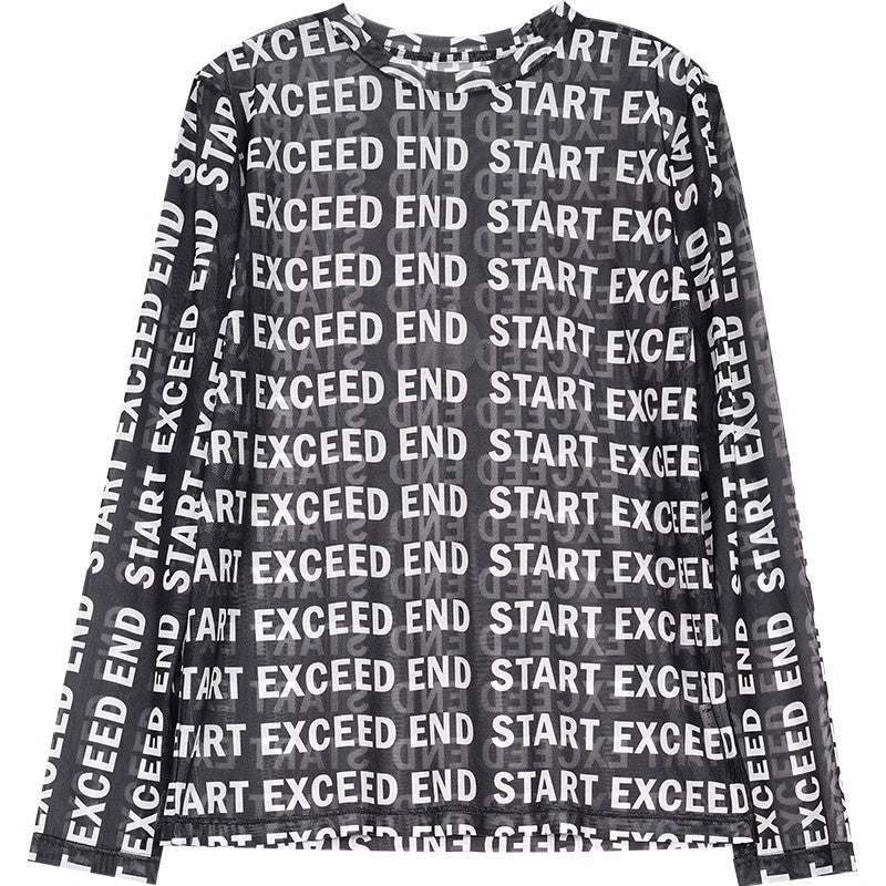 Sheer Mesh Long Sleeve T-shirt WN6882