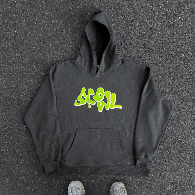 Graphic Flower Design Oversize Pullover Hoodie WN16242