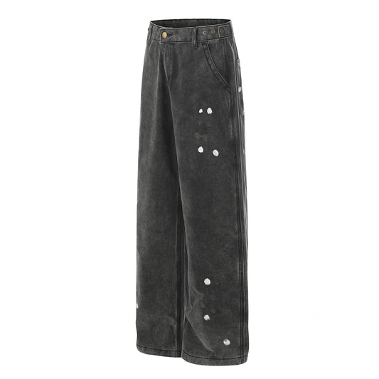 Washed Paint Straight Denim Jeans WN26056