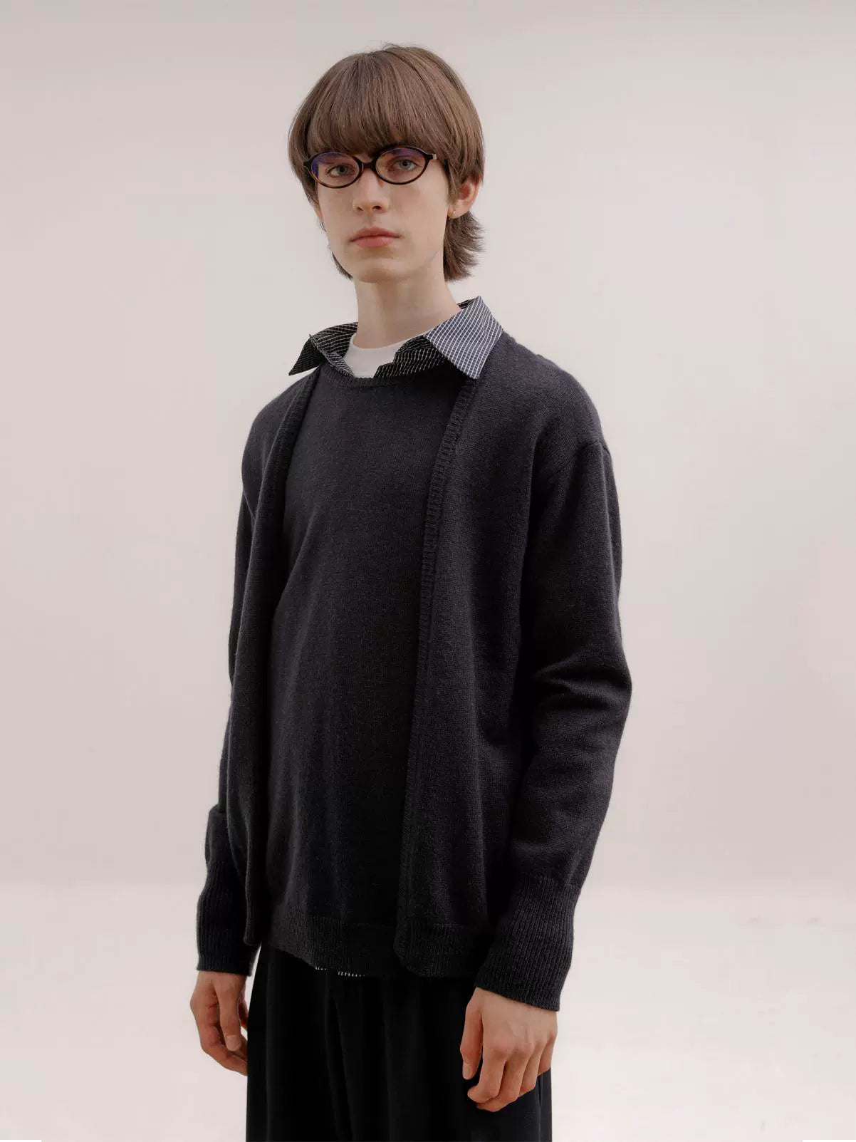 Fake Two Piece Long Sleeve Knit Sweater WN21633